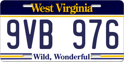 WV license plate 9VB976
