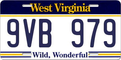 WV license plate 9VB979