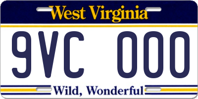 WV license plate 9VC000