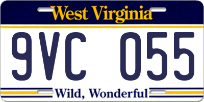 WV license plate 9VC055
