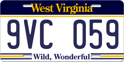 WV license plate 9VC059