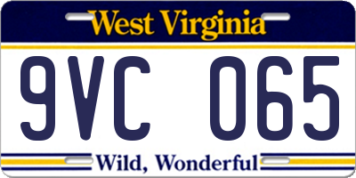WV license plate 9VC065