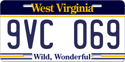WV license plate 9VC069