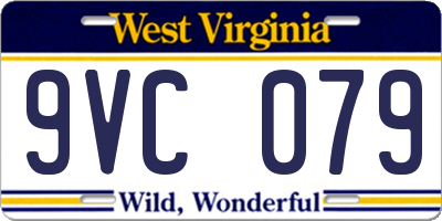 WV license plate 9VC079