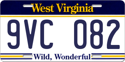WV license plate 9VC082