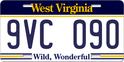 WV license plate 9VC090
