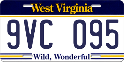 WV license plate 9VC095