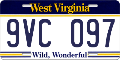 WV license plate 9VC097