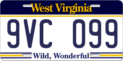 WV license plate 9VC099