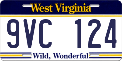 WV license plate 9VC124