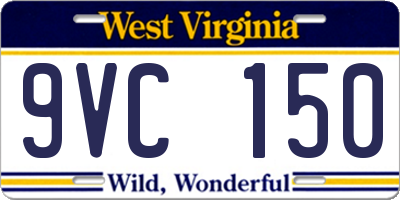 WV license plate 9VC150
