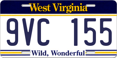 WV license plate 9VC155
