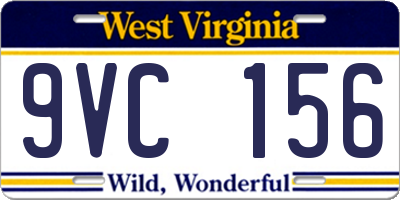 WV license plate 9VC156