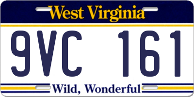 WV license plate 9VC161