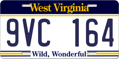 WV license plate 9VC164