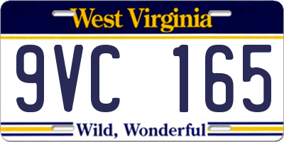 WV license plate 9VC165