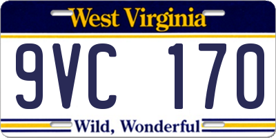 WV license plate 9VC170