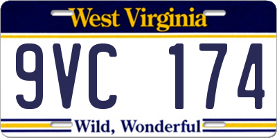 WV license plate 9VC174