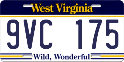 WV license plate 9VC175