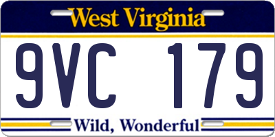 WV license plate 9VC179