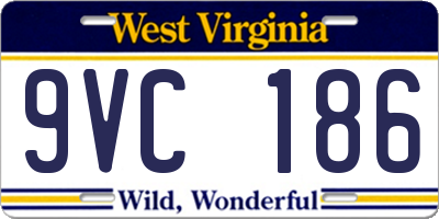 WV license plate 9VC186