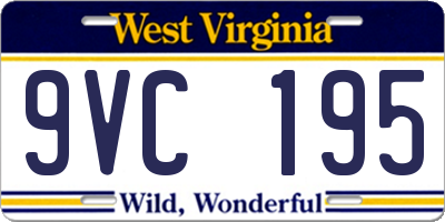 WV license plate 9VC195