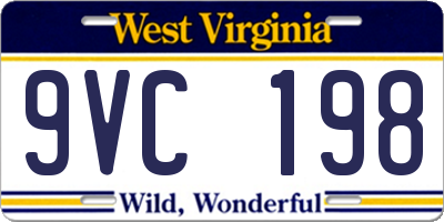 WV license plate 9VC198