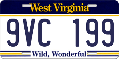 WV license plate 9VC199