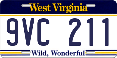 WV license plate 9VC211