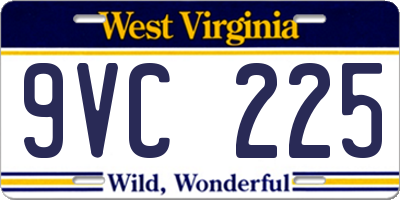 WV license plate 9VC225