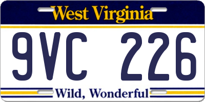 WV license plate 9VC226