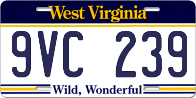 WV license plate 9VC239