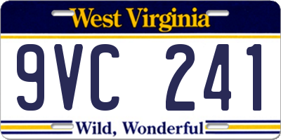 WV license plate 9VC241
