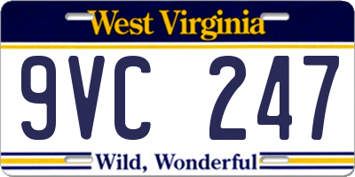 WV license plate 9VC247