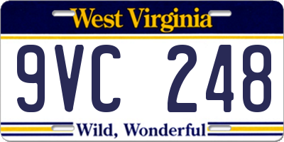 WV license plate 9VC248