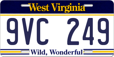 WV license plate 9VC249