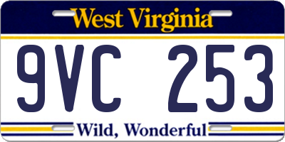 WV license plate 9VC253