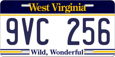WV license plate 9VC256