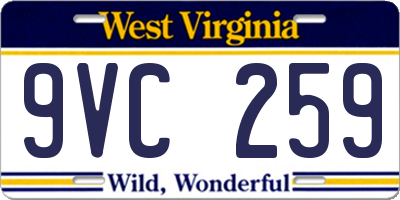 WV license plate 9VC259