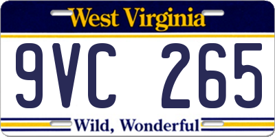 WV license plate 9VC265