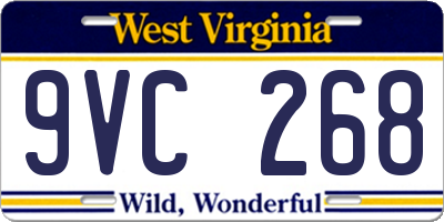 WV license plate 9VC268
