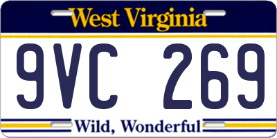 WV license plate 9VC269