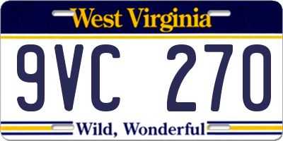 WV license plate 9VC270