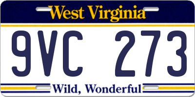 WV license plate 9VC273