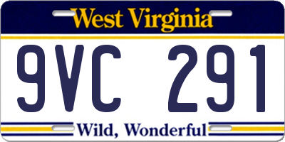 WV license plate 9VC291