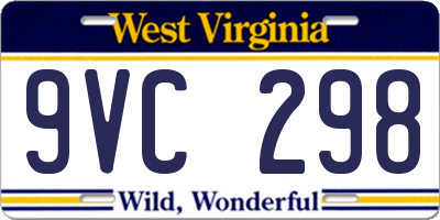 WV license plate 9VC298