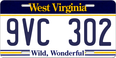WV license plate 9VC302