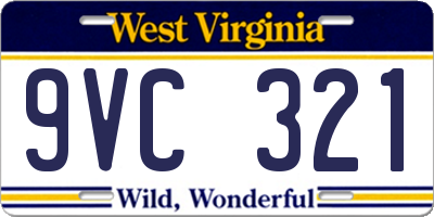 WV license plate 9VC321