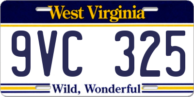 WV license plate 9VC325