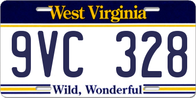 WV license plate 9VC328